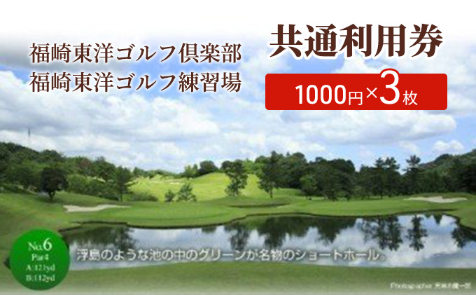 福崎東洋ゴルフ倶楽部・福崎東洋ゴルフ練習場 共通利用券 1000円×3枚