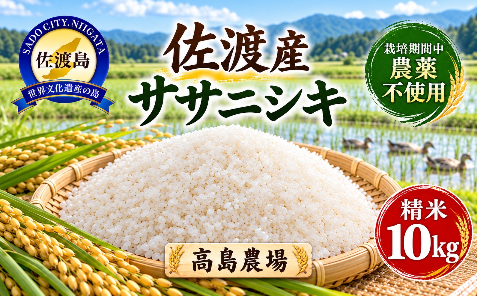 
                  【令和8年産】佐渡産ササニシキ 精米10kg 栽培期間中 農薬不使用 高島農場 | 新潟県産ササニシキ 新潟産ササニシキ 佐渡産ササニシキ ささにしき ササニシキ お米 米 白米 精米 おこめ コメ 10キロ あっさり 農家直送 にいがた さど 新潟県 佐渡市 新潟県産ササニシキ 新潟産ササニシキ 佐渡産ササニシキ ささにしき ササニシキ 新潟県産ササニシキ 新潟産ササニシキ 佐渡産ササニシキ
                
