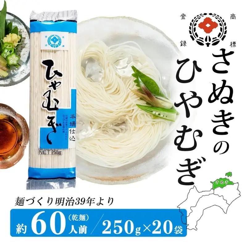 合田照一商店 さぬきうどん店が作る ひやむぎ 250g×20袋詰 讃岐 冷麦 麺 麺類 乾麺 香川 観音寺市