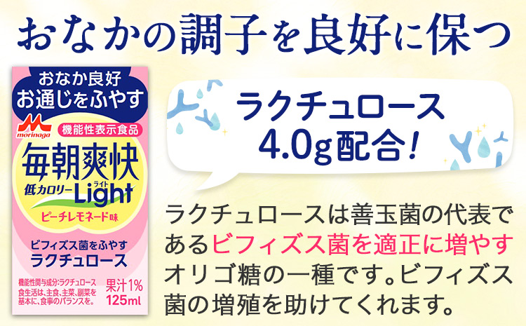 森永乳業毎朝爽快Lightピーチレモネード味125ml×24本株式会社紀和《90日以内に出荷予定(土日祝除く)》低カロリー機能性表示食品---wsk_kiw2_90d_24_12000_24h---
