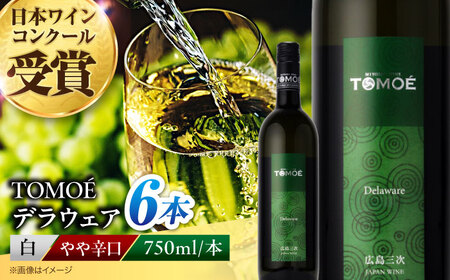 ワイン TOMOE デラウェア 白 やや辛口 750ml×6本 受賞 [APAZ091] 白ワイン