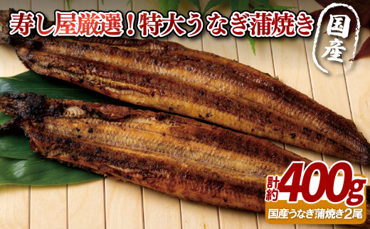 [A382］寿司 職人 厳選 特大 うなぎ 蒲焼き 2尾 ( 200g × 2 ) セット 国産 新鮮 タレ 付き 鰻 千穂寿し ウナギ 長崎県 佐世保市