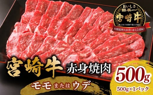 宮崎牛 モモ or ウデ 赤身焼肉500g_M299-003-01