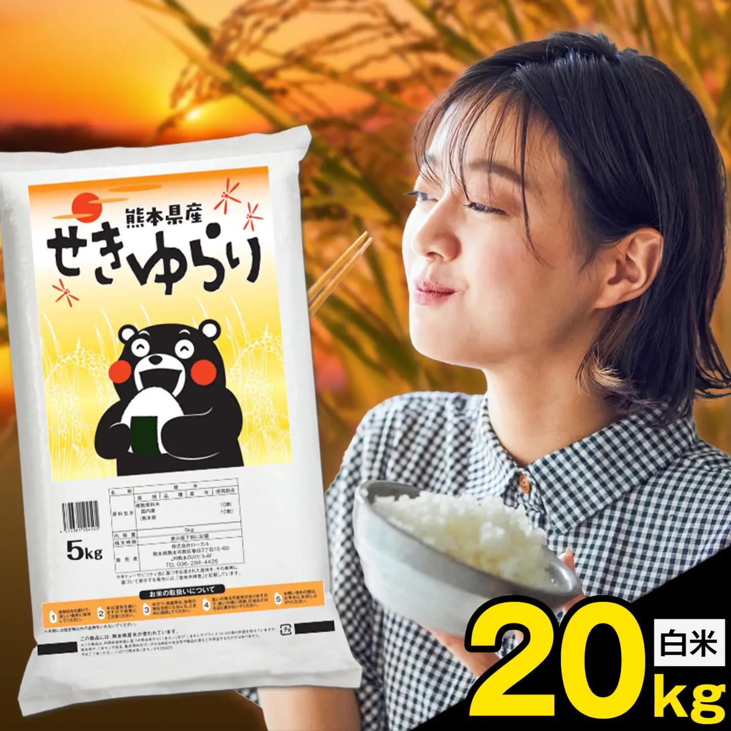 熊本 県産 せきゆらり 20kg 白米 熊本