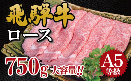 
飛騨牛　A5等級　大容量　「肉のキング」特選飛騨牛すきやき用(ロース750g)
