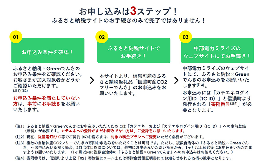信濃町産 CO2フリーでんき 10,000円コース（注：お申込み前に条件を必ずご確認ください）／中部電力ミライズ 環境にやさしい電気で節約【長野県信濃町ふるさと納税】