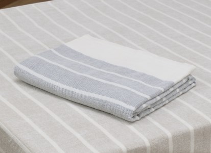 オーガニックコットン タオルシーツ シングル 145×230cm しまふわ グレー SNS-12GY [1803]