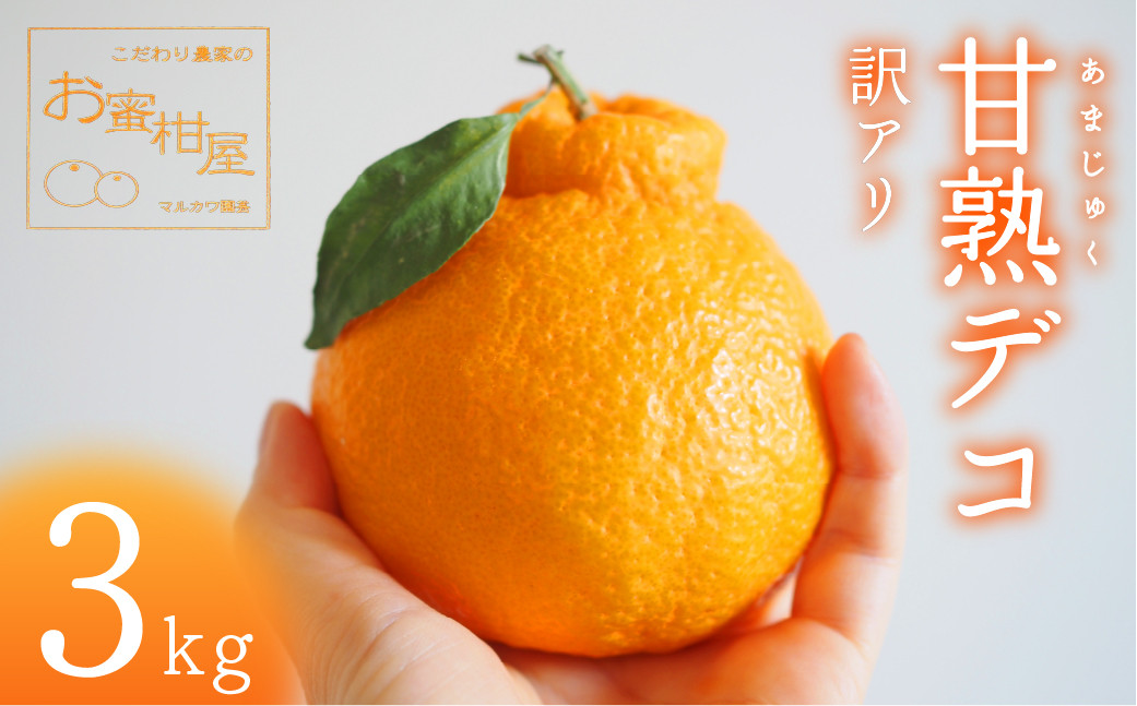 
            ≪先行予約≫完熟しらぬい『甘熟デコ』ご家庭用 約3kg みかん 蜜柑 柑橘 デコポン 　マルカワ園芸
          