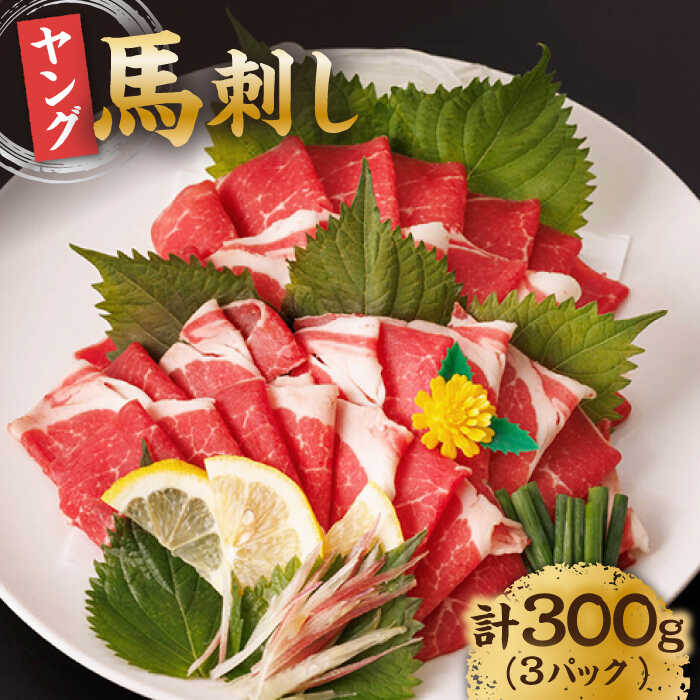 【ふるさと納税】【年内発送は12月21日ご入金分まで！】ヤング馬刺し 計300g（3pc）＋タレ小 馬刺し ヤング 馬刺し 馬肉 桜肉 馬 肉 便利 小分け 3パック タレ付き コリコリ 冷凍 生食 刺身 九州 熊本県 山鹿 送料無料 【馬刺しの郷 民守】[ZBL012]