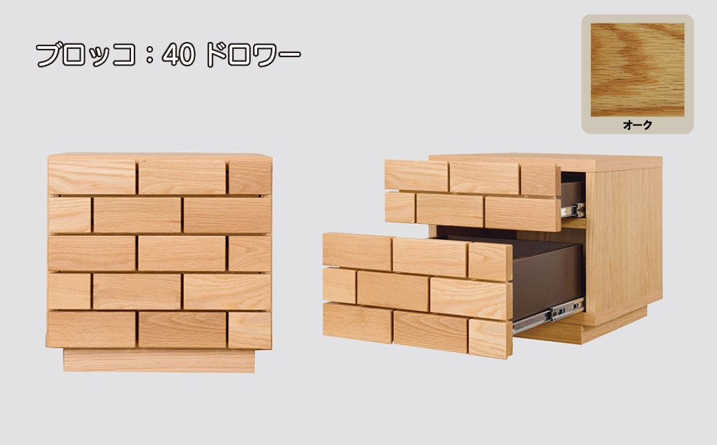 
            レグナテック 諸富家具【ブロッコ:40】ドロワー WN/Oak
          
