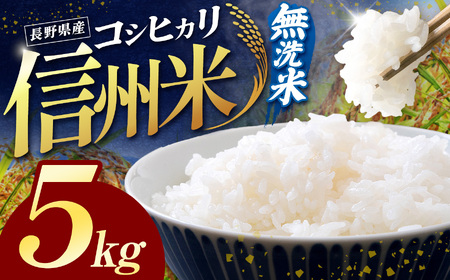 令和7年産 信州米 長野県産 コシヒカリ 無洗米 5kg