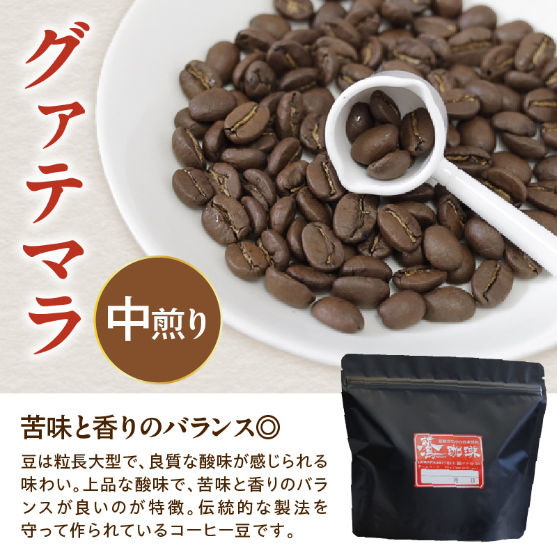 豆タイプ ダブル焙煎 コーヒー グァテマラ 160g × 3袋 計480g ストレート 自家焙煎 珈琲 豆 ハンドドリップ 中煎り おすすめ 山形県 米沢市