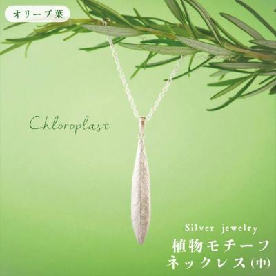 ふるさと納税 糸島市 植物モチーフオリーブ葉ネックレス(中)【Chloroplast/クロロプラスト】[ALF005]