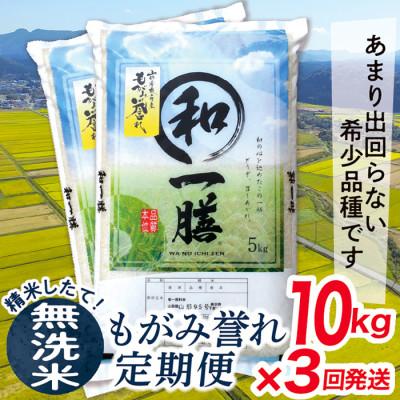 ふるさと納税 最上町 【毎月定期便】買い忘れなしで美味しいもがみ誉れ10kg(無洗米)が届く全3回