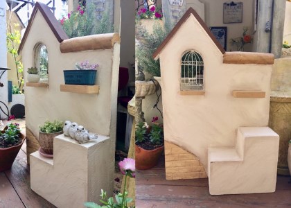 ＜Moon Rabbit＞ フレンチ ミニハウス 塀 ≪ ガーデニング雑貨 ナチュラル ガーデニング インテリア 衝立 ≫※着日指定不可