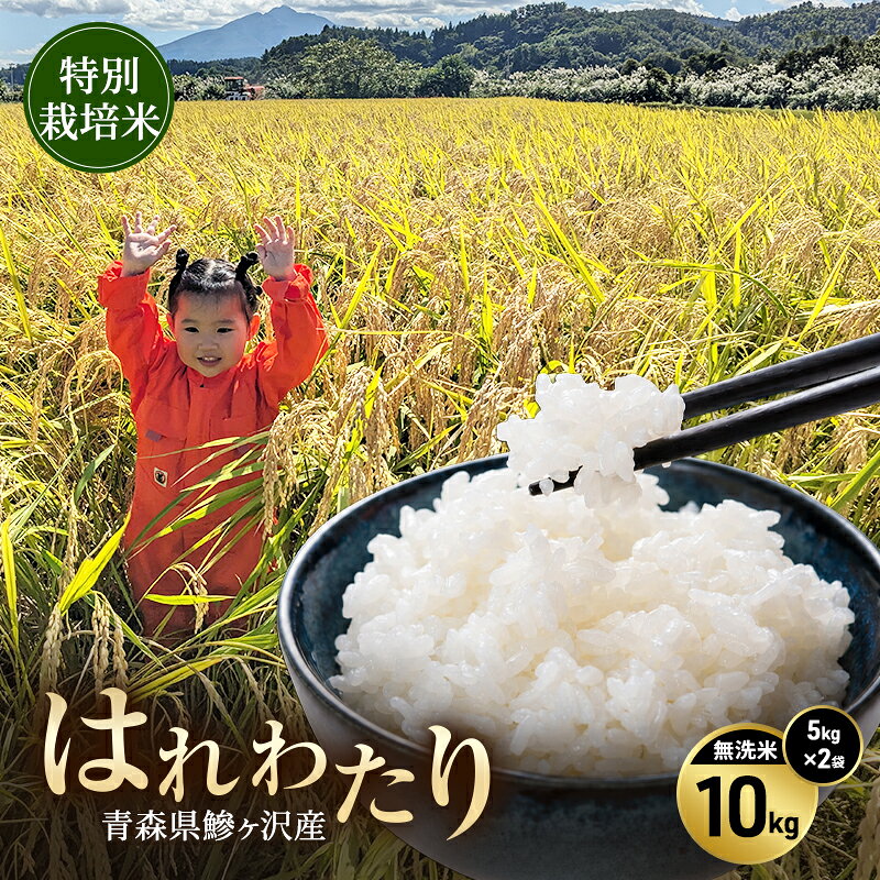 【ふるさと納税】令和8年産 米 特別栽培米 はれわたり 10kg [無洗米] 青森県産 新米 先行予約 精米 10キロ (5kg×2) 特A 小分け 一人暮らし 鰺ヶ沢町 送料無料《H.GREENWORK》【10月中旬以降順次発送】　お届け：2026年10月中旬～2027年6月上旬