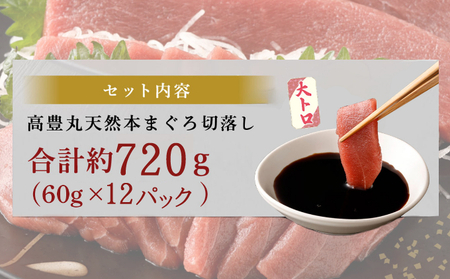 【お刺身ちょこっとパック】 天然本まぐろ 大トロ 切落し 720g 60g×12パック お手軽 食べきりサイズ 切り落とし お刺身 魚介類 海鮮 小分け 魚 天然まぐろ 魚貝 マグロ 高知県 簡単解凍