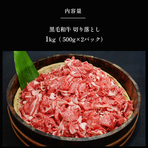 【6ヶ月定期便】黒毛和牛 切り落とし 小分け 1kg 定期便 A4～A5ランク 田中畜産 《お申込み翌月に出荷予定》 熊本県 苓北町 ミシュラン ビブグルマン 国産 肉 牛肉 黒毛 和牛 赤身 カレー