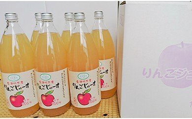 【ふるさと納税】16-G　相良農場　りんごジュース　品種違いの味が楽しめる大瓶6本セット（1L×6本）【無添加 フルーツ リンゴ 林檎 100％ ストレート果汁 果実飲料 お取り寄せ ギフト 贈答用 福島県 会津坂下町】