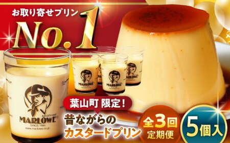 【全3回定期便】昔ながらのカスタードプリン5個セット  ／ お菓子・スイーツ プリン【(有)マーロウ】[ASAY034]