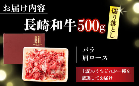 【訳あり】【A4～A5】長崎和牛焼肉切り落とし(肩ロース・バラ）　500g【株式会社 MEAT PLUS】[DBS003]