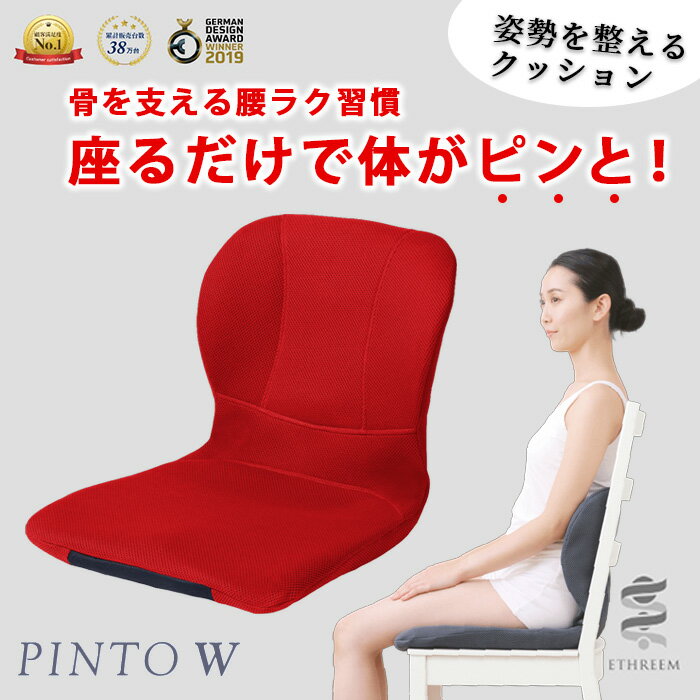 【ふるさと納税】＜3色から選べる＞姿勢を整えるクッションPINTO W(ネイビー、ブラウン、レッド) 正しい 姿勢 椅子 イス チェア 座椅子 座布団 フィット 骨盤 骨盤矯正 疲労 疲れ お尻 腰 腰痛 肩 肩こり 猫背 デスクワーク オフィス 【m44-09】【ピーエーエス】