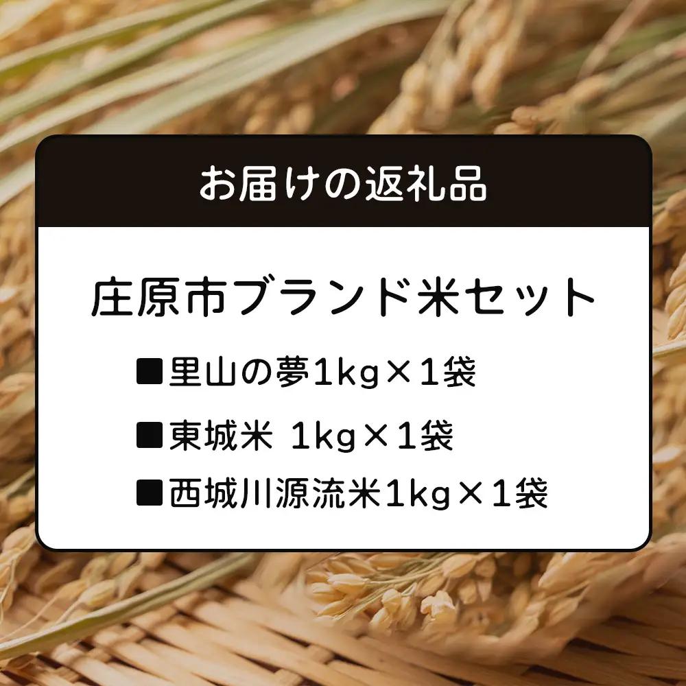 庄原市ブランド米セット 3kg | 1kg×3袋 合計3キロ 里山の夢 東城米 西城川源流米 比婆の神米 食べ比べセット