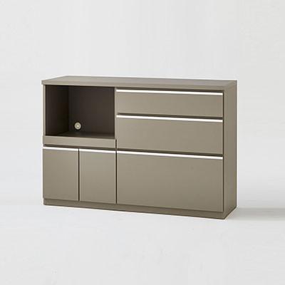 ふるさと納税 大川市 キッチンカウンター レンジ台 アンサンブル 幅139.1cm 【カラー:アッシュグレイ】