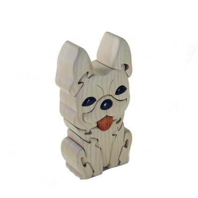 ふるさと納税 河内長野市 フレンチブルドック(クリーム)　知育玩具 木製パズル |  | 03