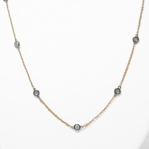 PT900/K18ピンクゴールド「2カラット」ステーションダイヤネックレス【2ct-90-7】