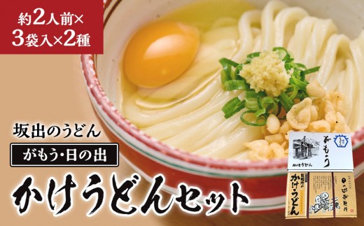 【坂出のうどん】がもうと日の出のかけうどんセット 約2人前×3袋入×2種 | うどん 讃岐うどん さぬきうどん 麺 生うどん 日の出製麺所 生麺 常温 詰め合わせ 食べ比べセット 麺類 かけうどん 香川県 坂出市 四国