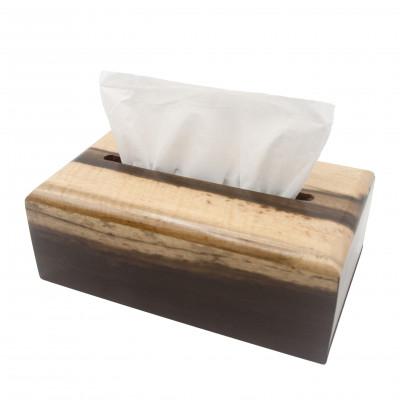 ふるさと納税 鮫川村 ティッシュケース(ソフトパック専用)　鮫川村産黒柿