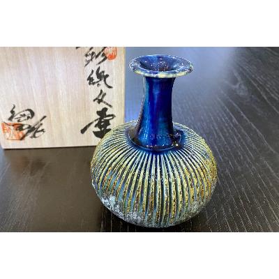 ふるさと納税 瀬戸市 青彩線紋　壷  7008-1 |  | 01