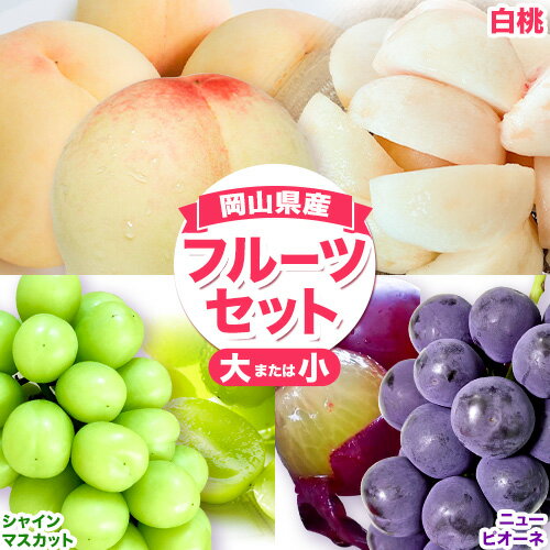 【ふるさと納税】岡山白桃（4玉 または 2玉）&ピオーネ（580g または 380g）&シャインマスカット（580g または 380g） 詰合せ 選べる 大セット 小セット 令和8年産先行受付 《2026年7月上旬-8月中旬頃出荷》【配送不可地域あり】