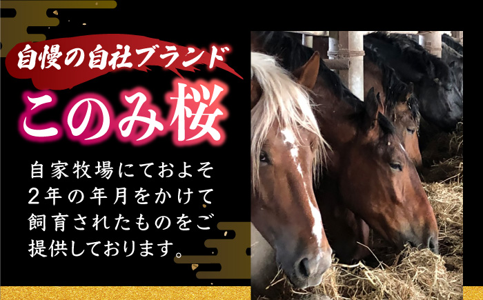 【鮮度抜群！冷蔵お届け】特上含む 馬刺し 4種 食べ比べ このみ桜プレミアム4点セット 計400g (赤身150g・特上霜降り100g・ふたえご刺し100g・たてがみ刺し50g)【馬庵このみ】赤身 霜