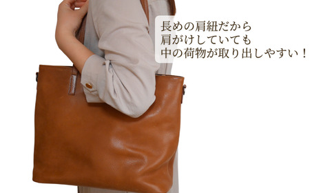【トートバッグ】革職人がつくる トートバッグ キャメル
