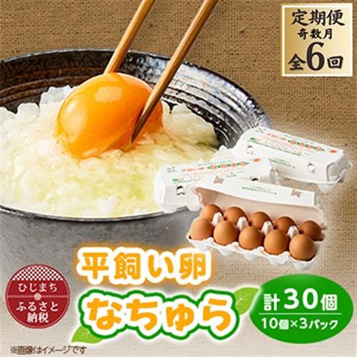 【発送月固定定期便】平飼い卵なちゅら(30ヶ入り)全6回【配送不可地域：離島】【4064959】