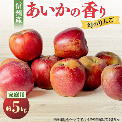 【ふるさと納税】2025年【傷等訳あり】甘い!希少!りんご【あいかの香り】約5kg　信州のりんご_ りんご 林檎 訳あり 果物 くだもの フルーツ 家庭用 あいかの香り 長野県 産地直送 送料無料 お取り寄せ 希少 傷 規格外 不揃い 信州 【1061788】