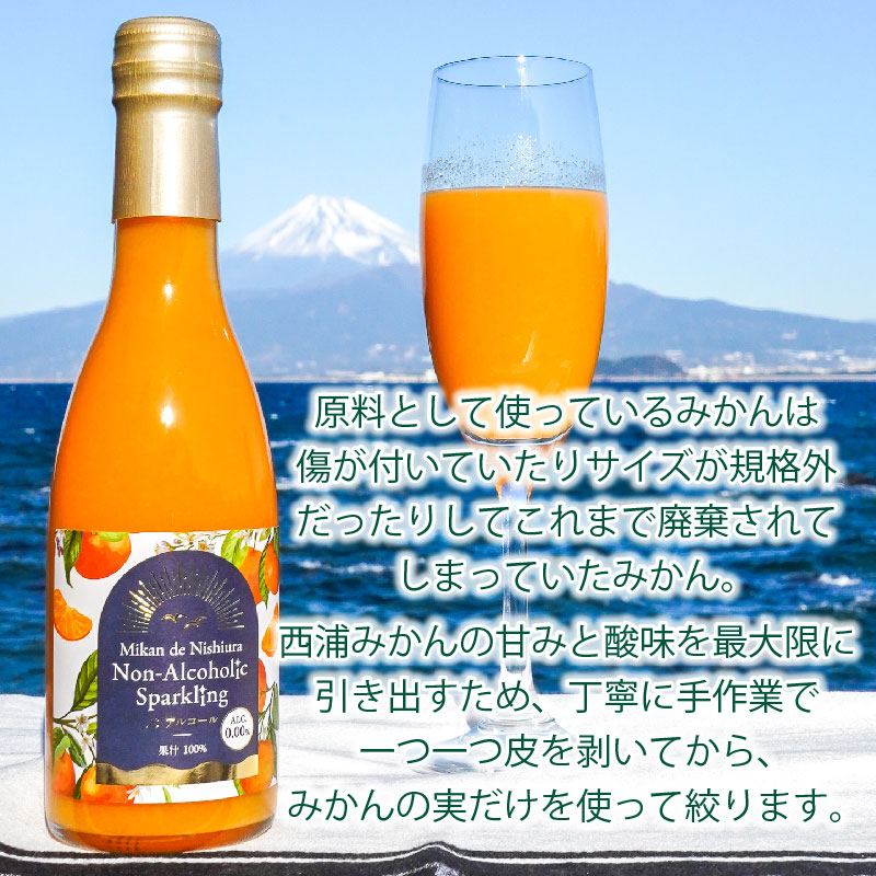 果汁 100％ みかん スパークリング ドリンク 250ml × 24本 ジュース 炭酸 飲料 西浦 オレンジ 飲み物 2025年2月より順次発送 静岡 沼津