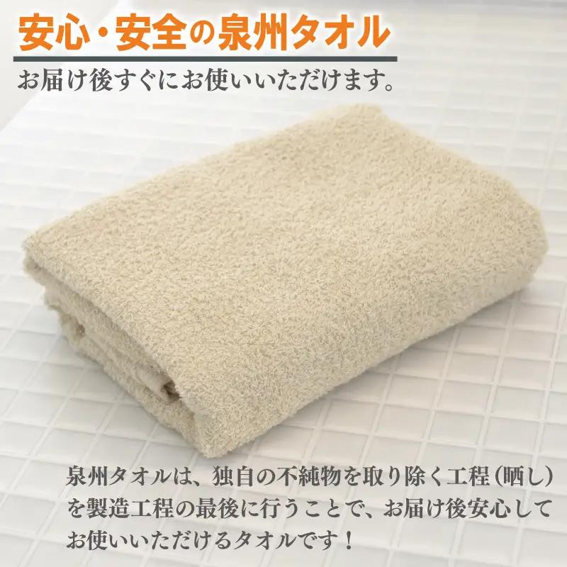 【お試し】ミニバスタオル 1枚（ベージュ）40cm×120cm 500匁 国内製造 泉州タオル フェイスタオル 以上 バスタオル 未満