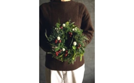 Xmas限定　クリスマスリース Φ20【12/18まで受付】生花 ドライフラワー 観葉植物 Xmas 季節限定 数量限定 送料無料 長持ち リビング 玄関 ダイニング キャンドル ※2025年11月下