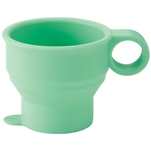 シリコーン製携帯ミニコップ 120ml ミントグリーン 折りたたみ シリコン 専用ケース付き 外出 おでかけ うがい 歯みがき はみがき 服薬 薬 便利 たためるミニコップ パステルグリーン〈スケーター株式会社〉   3-016