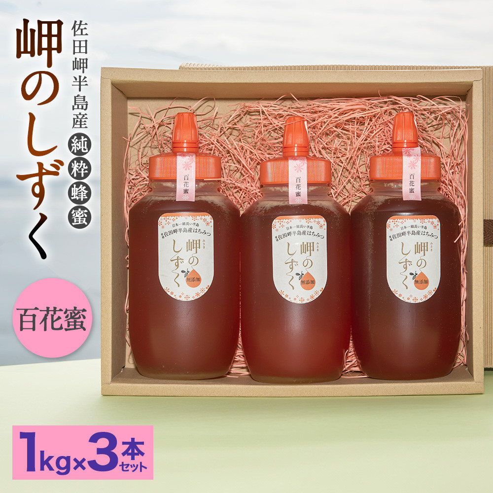 
            「岬のしずく」佐田岬半島産 純粋蜂蜜 百花蜜 1kg 3本 セット 合計約3kg はちみつ ハチミツ 蜜 国産 常温 セット 愛媛県 【えひめの町（超）推し！（伊方町）】(320-1)
          