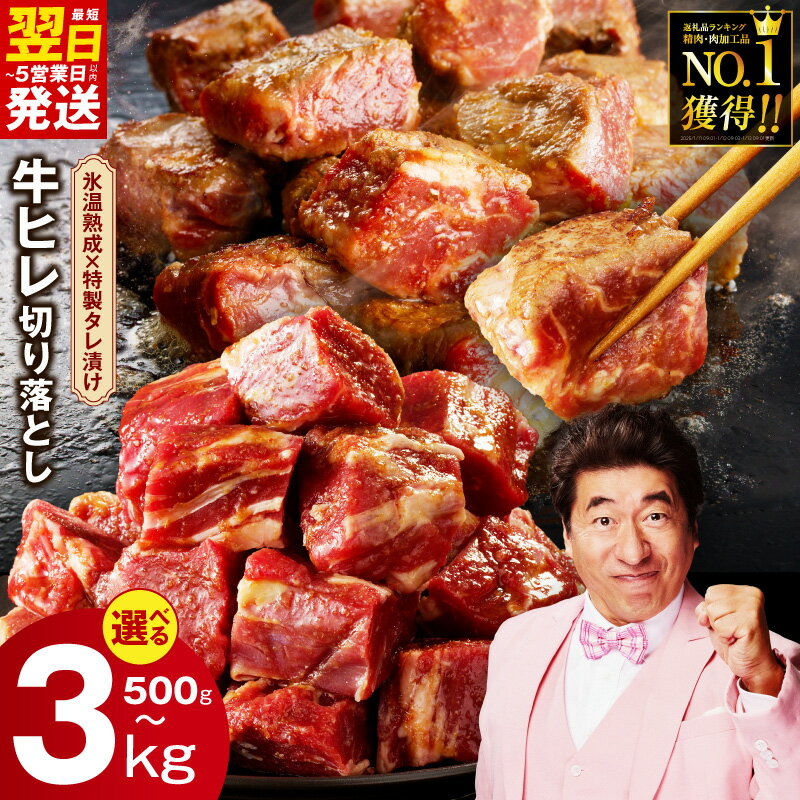 【ふるさと納税】 最短翌日発送 やわらか 牛ヒレ 切り落とし 訳あり サイズ不揃い 氷温熟成×特製ダレ 選べる 発送月 500g ～ 3kg 定期便 小分け パック 牛肉 ヒレ肉 牛ヒレ肉 サイコロステーキ 冷凍 肉の泉佐野 5営業日 総合1位 大阪府 泉佐野市 送料無料 圧倒的企業努力