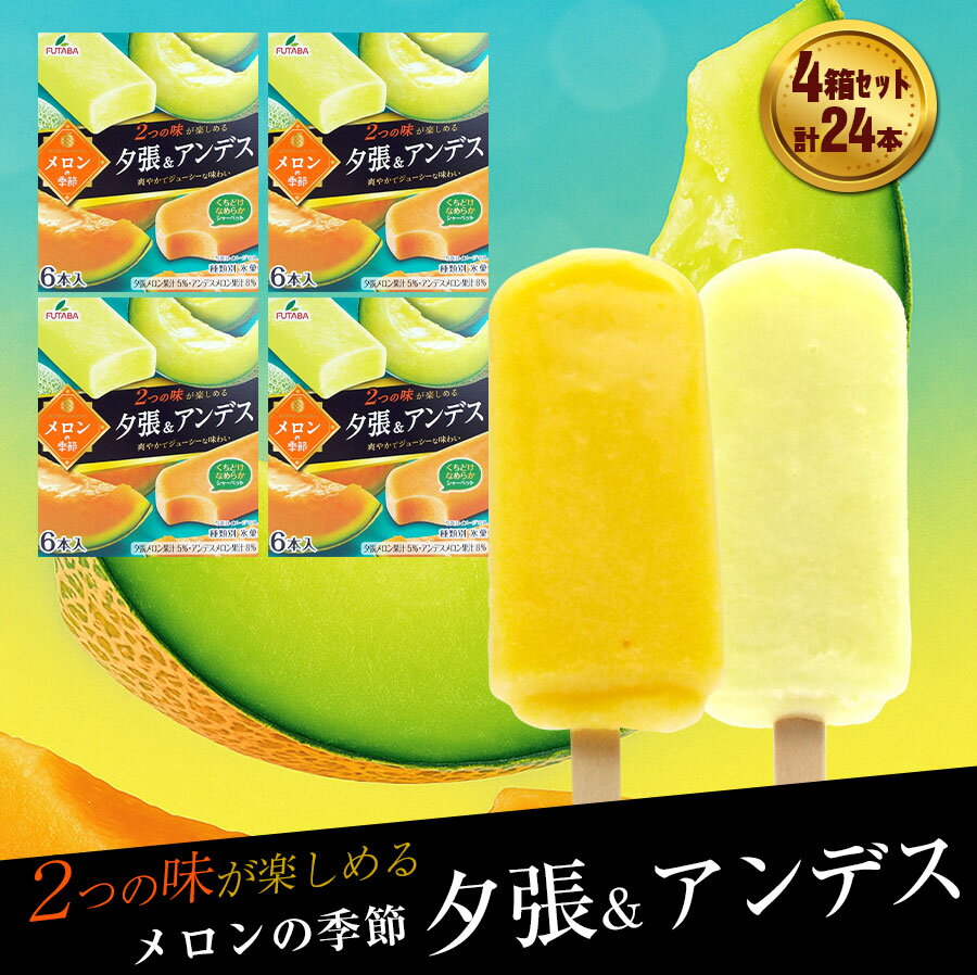 【ふるさと納税】フタバ食品　メロンの季節 夕張＆アンデス　4箱セット　計24本