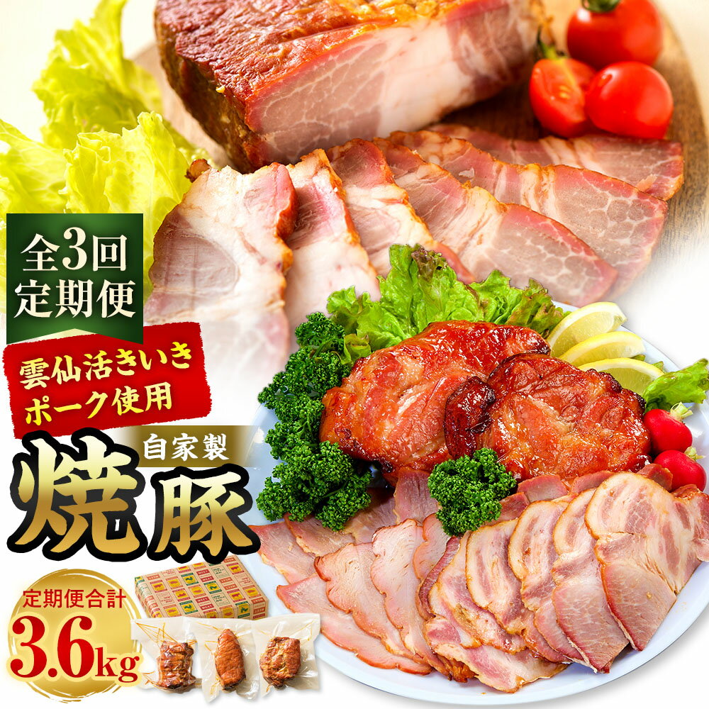 【ふるさと納税】【全3回定期便】自家製焼豚 計1.2kg（400g×3個） セット チャーシュー 豚肉 お肉 タレ 醤油 生姜 ニンニク 惣菜 真空パック 冷蔵 長崎県産 国産 九州 長崎県 長崎市 送料無料