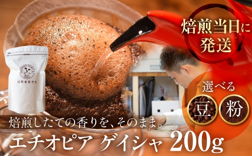 【定期便6ヶ月】豆 ＼焙煎当日発送／ 超希少種 コーヒー豆『エチオピア ゲイシャ』ゲシャビレッジ 農園 チャカ ナチュラル 200g 選べる 6回 挽きたて 豆 粉 珈琲 自家焙煎 挽きたて 高級コーヒー 希少コーヒー ランキング リピーター多数 人気 美味しい おいしい もこもこ モコモコ プレゼント ギフト 102000円 10万2千円 焙煎幸房”そら” 岐阜県 大垣市