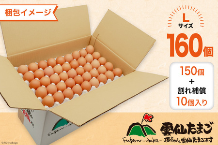 BI046 3回 定期便 どっさり！ 雲仙たまごLサイズ 160個(150個＋割れ補償10個入り)