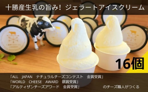 十勝産生乳の旨み！ジェラートアイスクリーム 16個セット CAMEMBERT（カマンベール）[C1-17]