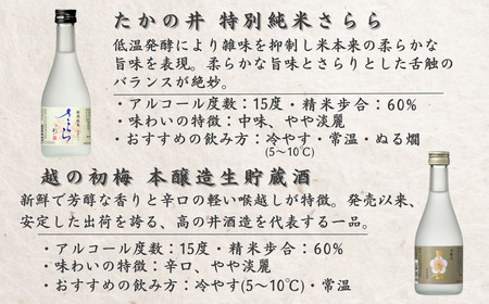 【日本酒飲み比べ】360ml 6本セット 高の井酒造